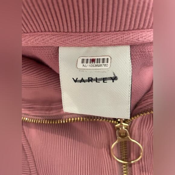 Varley Vine Zip Sweatshirt in Ribbed Mauve/ Rose/ Pink-‎ M - Picture 3 of 7